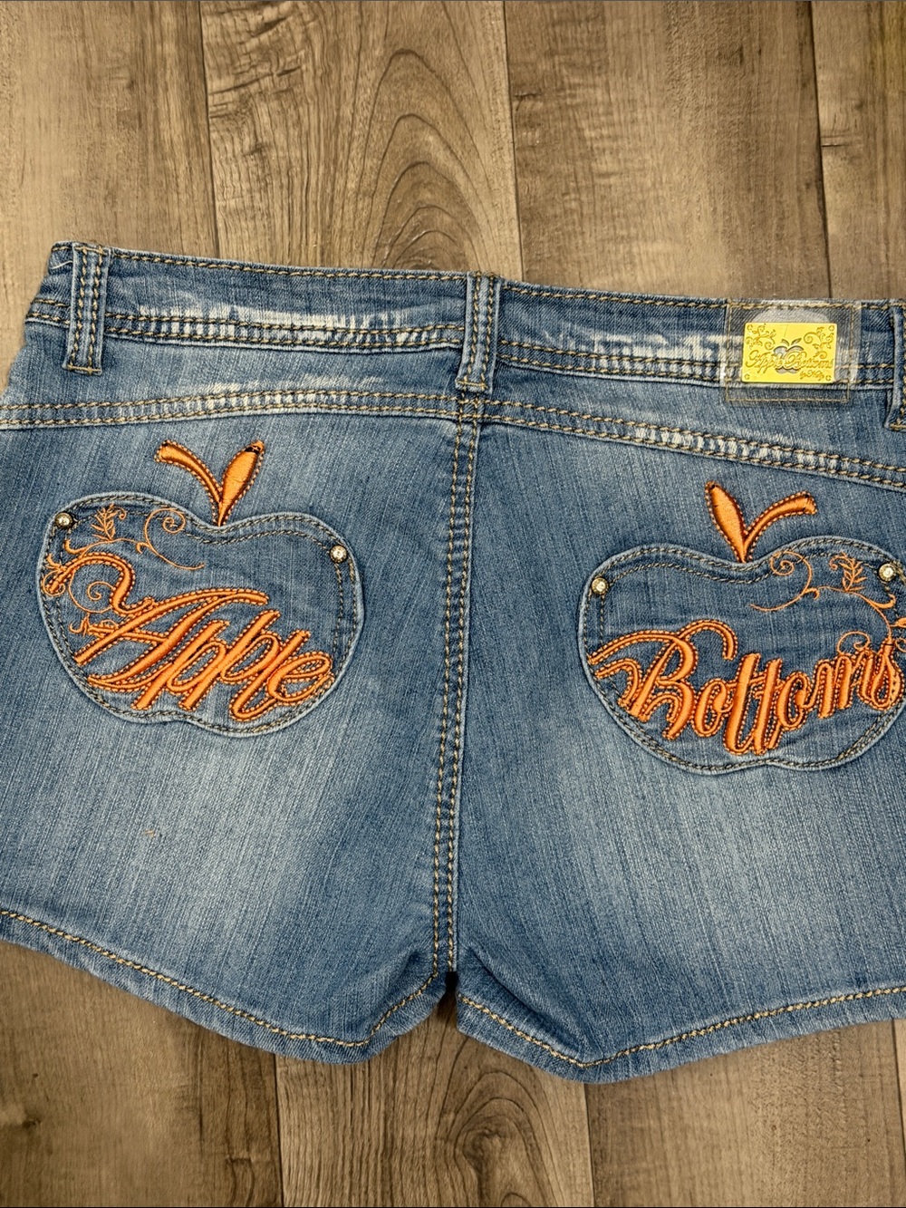 Apple Bottoms Light Blue Denim Shorts with Gold Hardware